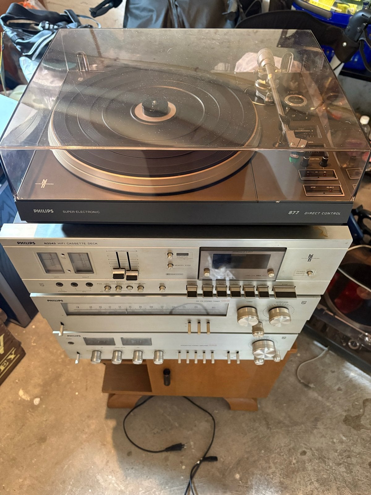 Philips 877 Direct Control Platenspeler, Ophalen of Verzenden, Gebruikt, Platenspeler, Philips