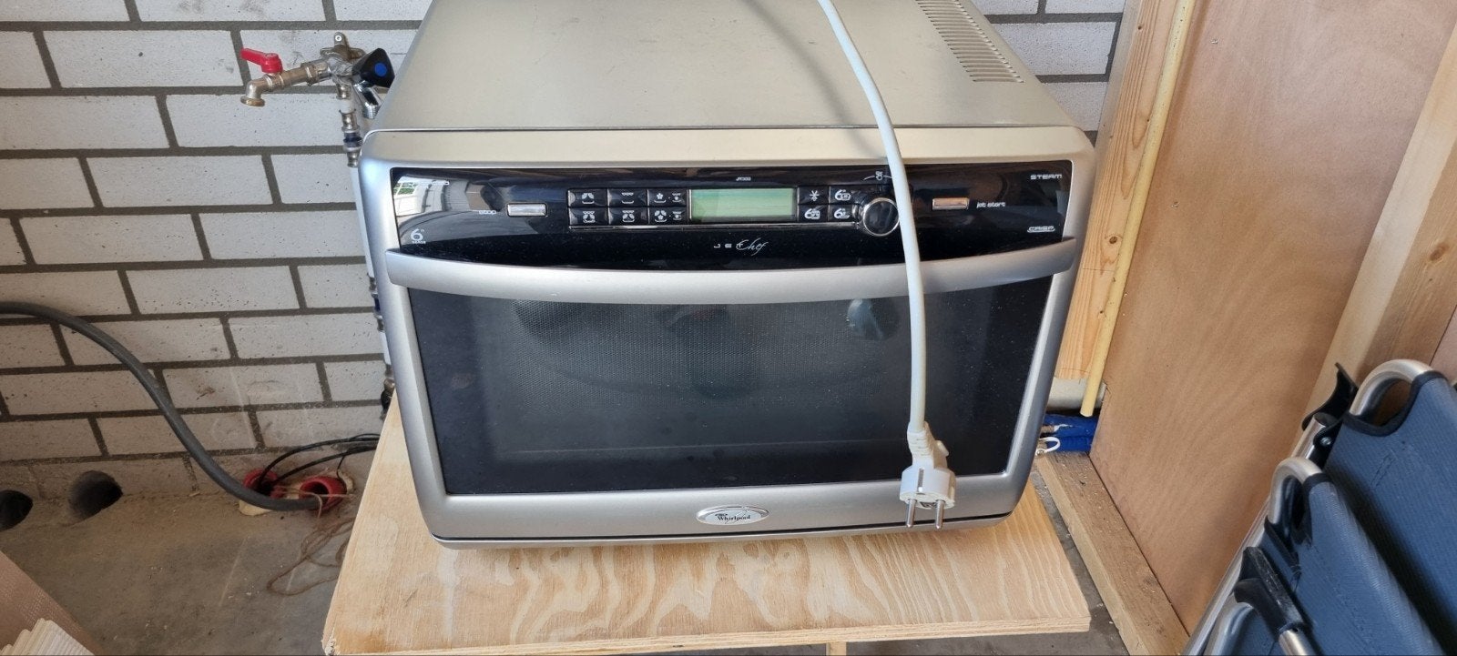 Whirlpool JT369/SL Combimagnetron - Zilver, Ophalen, Combimagnetron, Gebruikt, Draaiplateau
