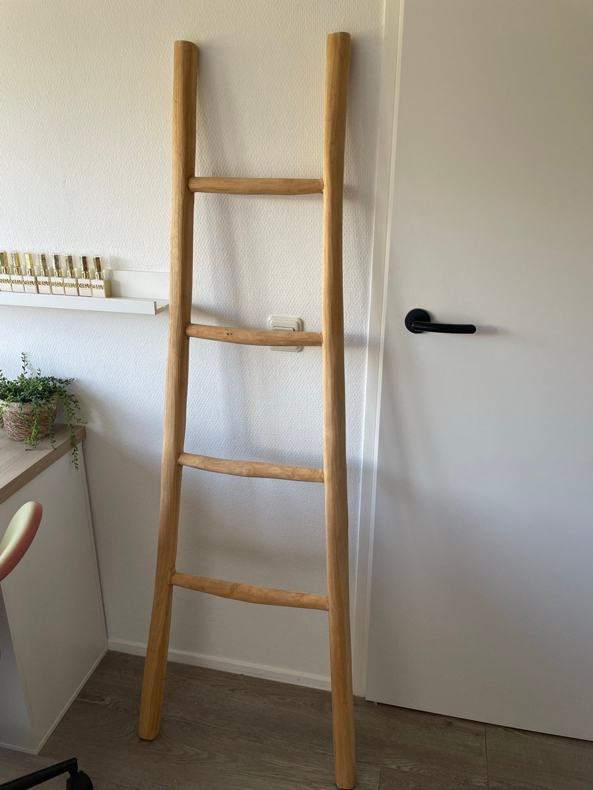 Houten decoratieve ladder - handdoekenrek/dekenladder, Ophalen, Hout, Bruin, Landelijk