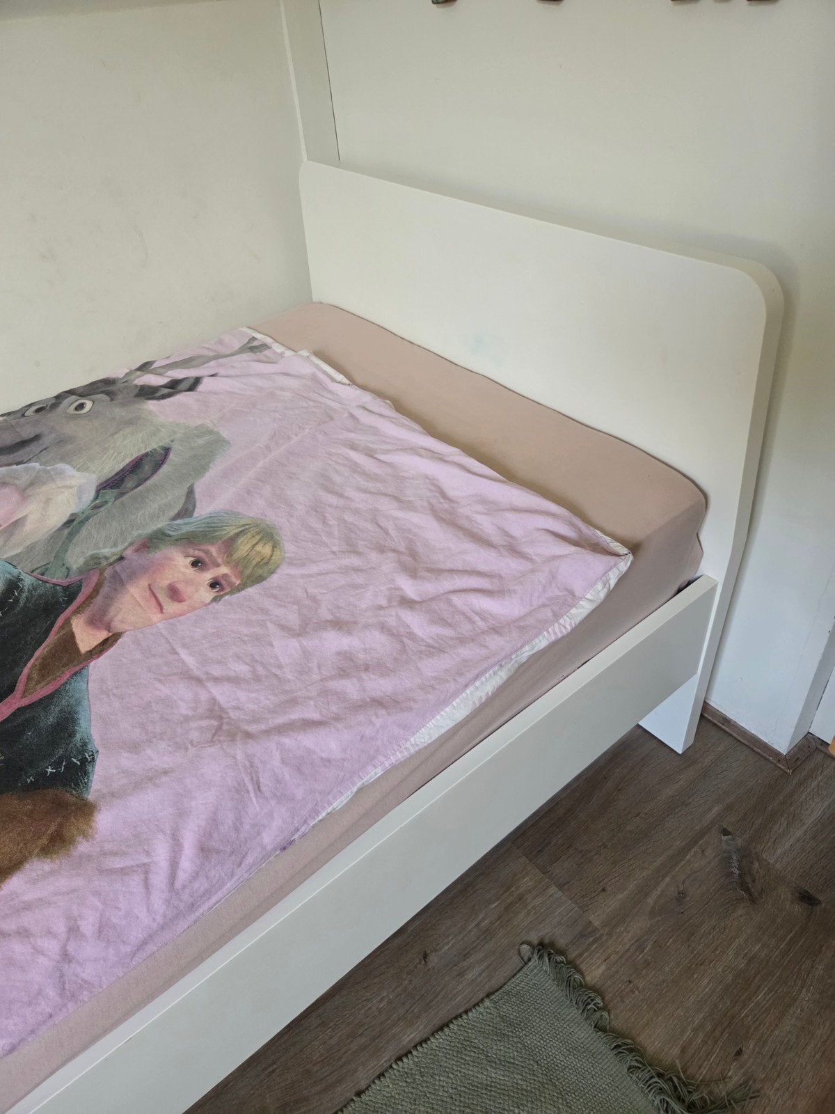 Eenpersoonsbed wit met lattenbodem, Gebruikt, 90 cm, Eenpersoons, Wit