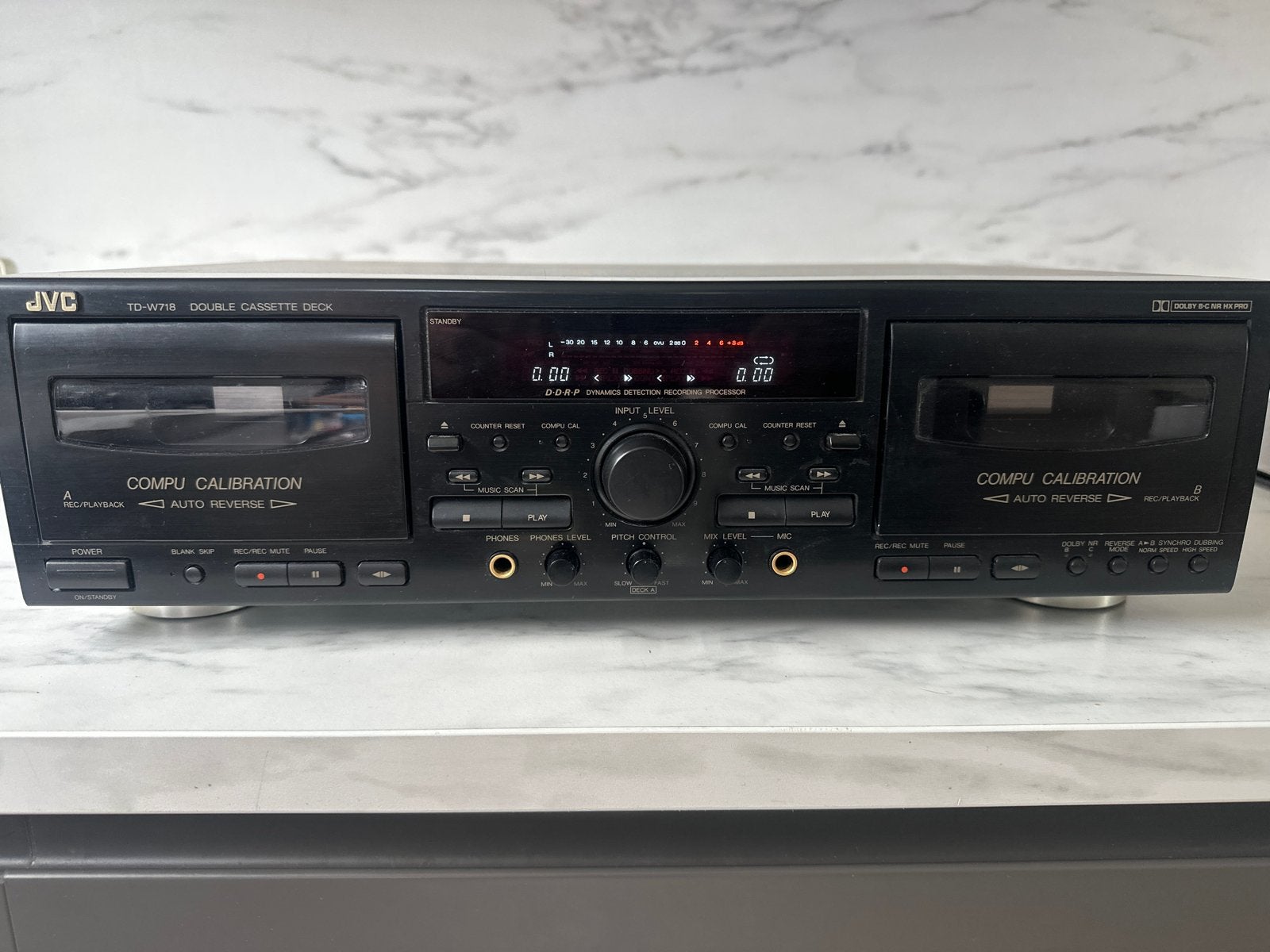 JVC TD-W718 Dubbel Cassettedeck met Auto-Reverse, Ophalen, Dubbel, JVC, Auto-reverse