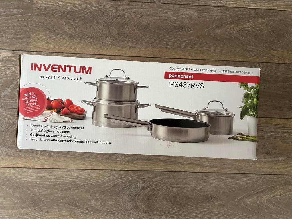 Inventum pannenset NIEUW in doos, Ophalen, Nieuw, Rvs, Pannenset