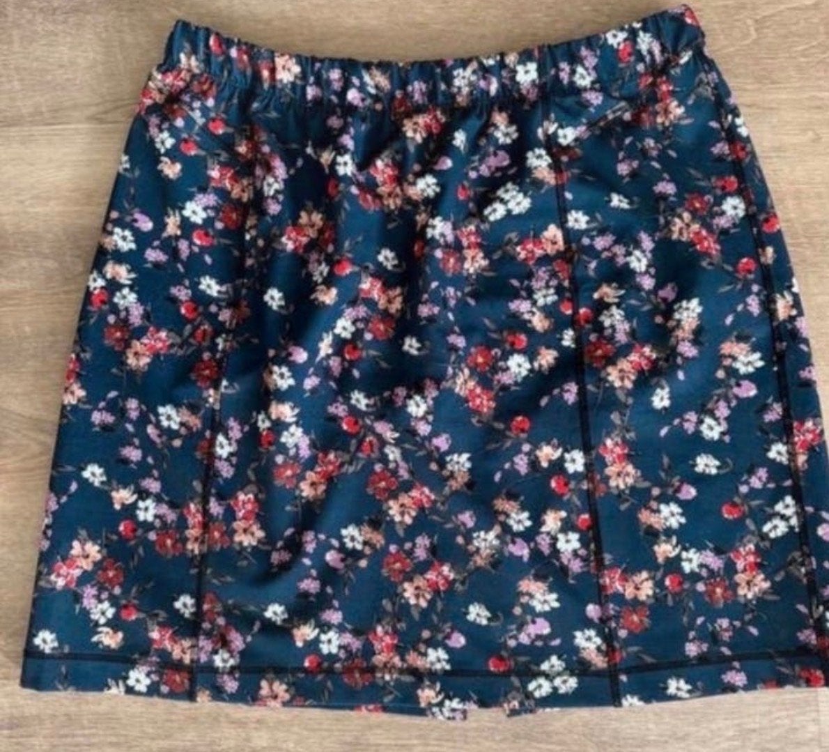 Gebloemd rokje, maat 50 - Full stretch, ideaal voor sport, Blauw, Maat 46/48 (XL) of groter, Ophalen of Verzenden, Knielengte