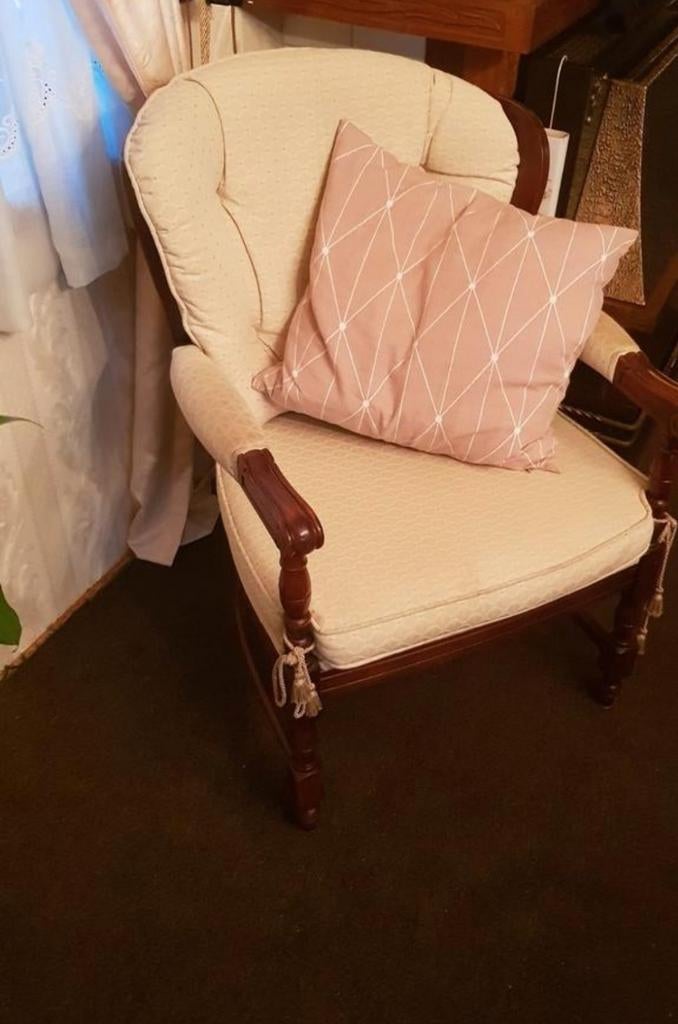 4 prachtige engelse woonwagen fauteuiltjes zgan klein model, Ophalen, Gebruikt, Stof, 50 tot 75 cm