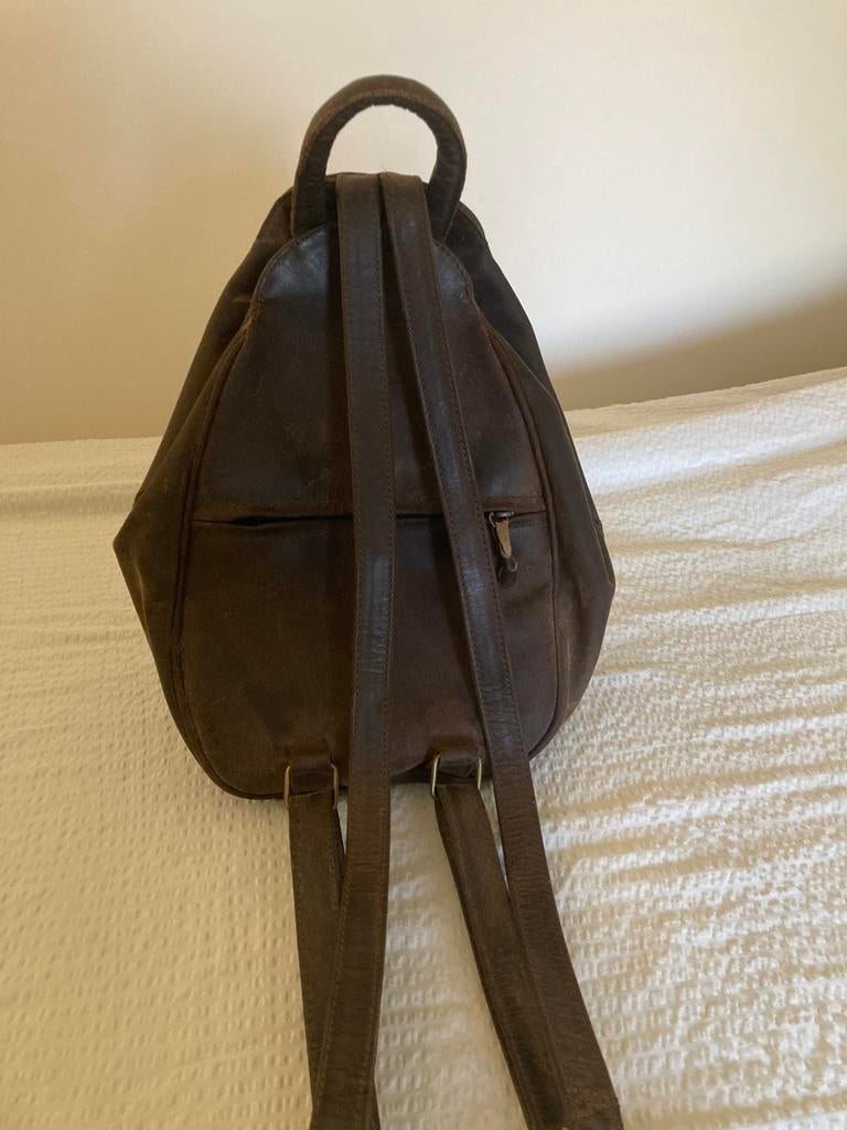 Echt lederen rugtasje, Ophalen of Verzenden, Zo goed als nieuw, Overige merken, 30 tot 45 cm