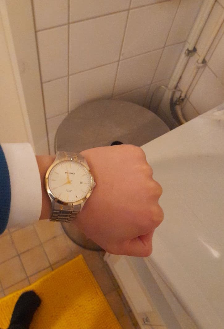 Prisma herenhorloge - Zo goed als nieuw, Staal, Polshorloge, Zo goed als nieuw, Ophalen