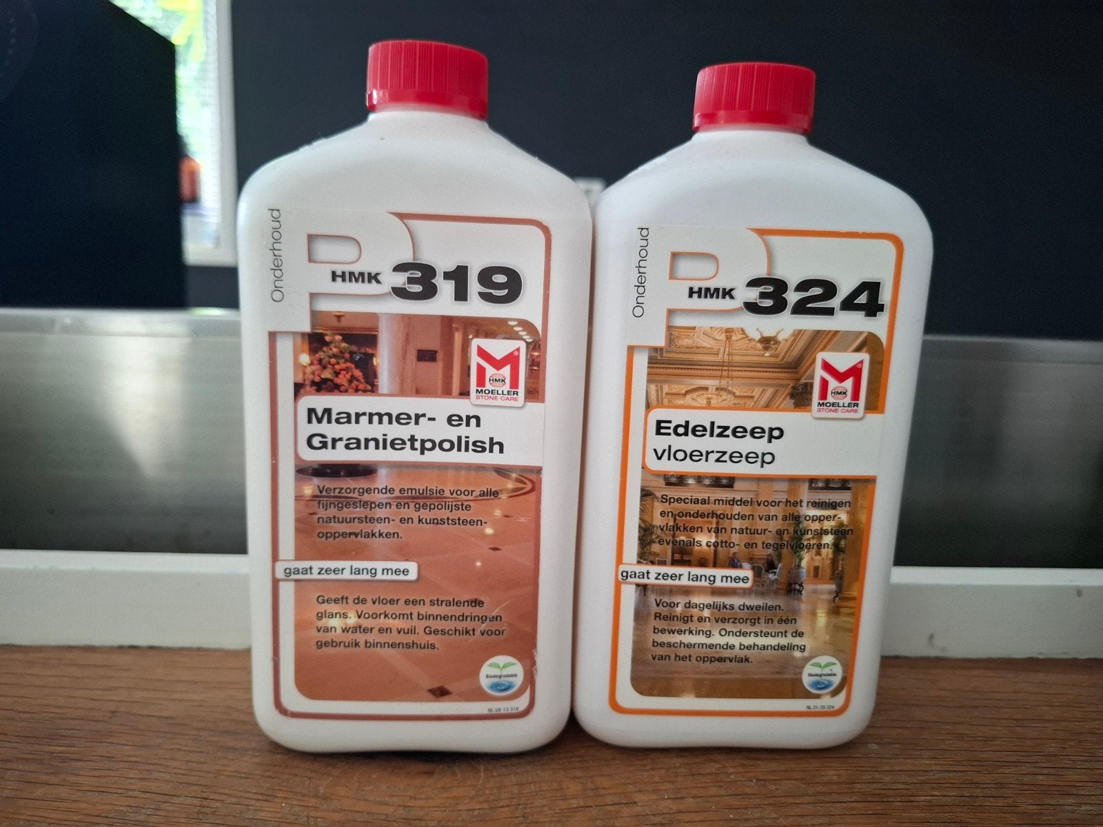 HMK 319 Marmer- en Granietpolish & HMK 324 Edelzeep, Huis en Inrichting, Schoonmaakartikelen, Ophalen, Schoonmaakmiddel