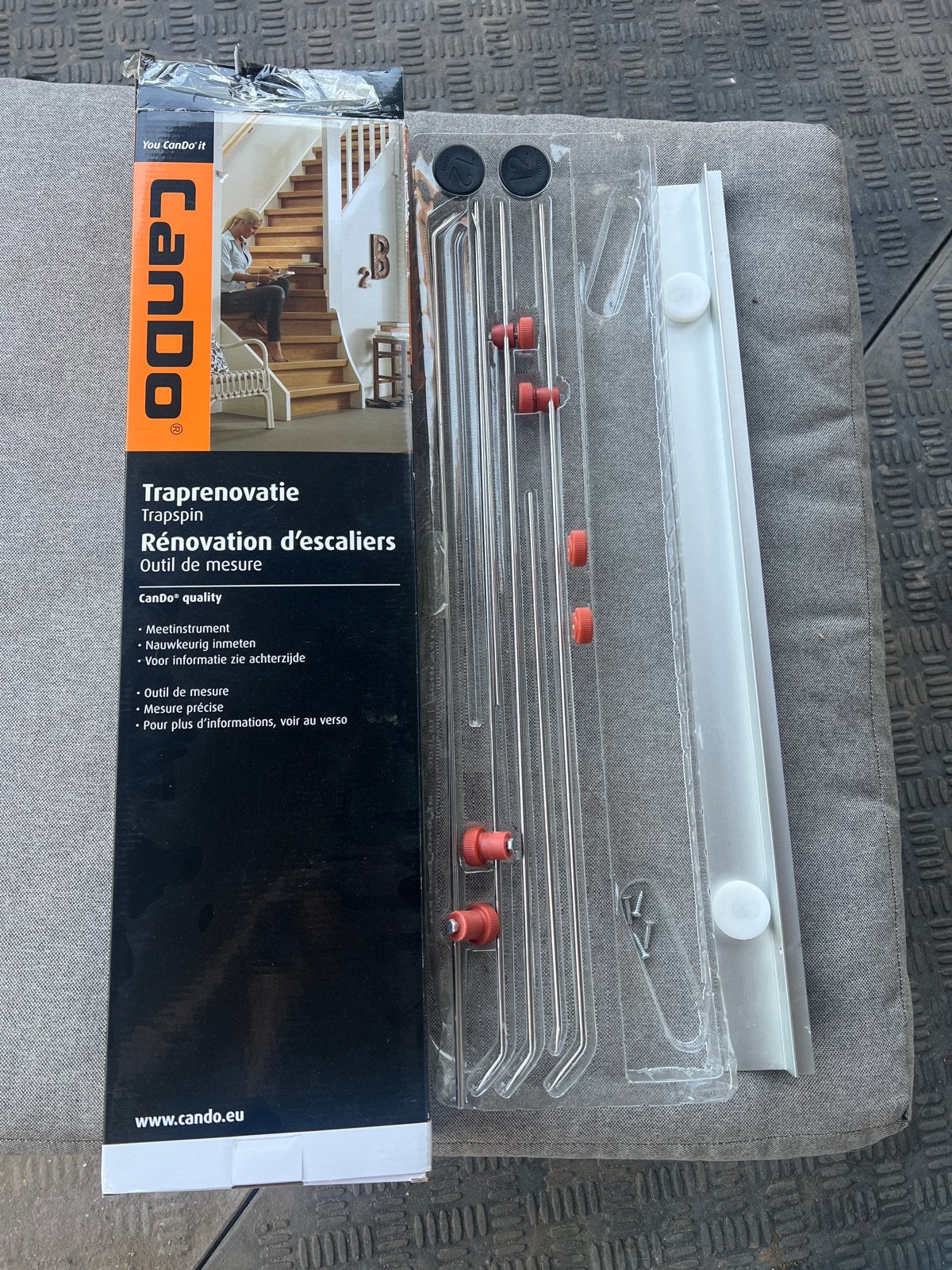 Cando Trapspin Trappenrenovatie Meetinstrument, Trap, Ophalen of Verzenden, Zo goed als nieuw, Opvouwbaar of Inschuifbaar