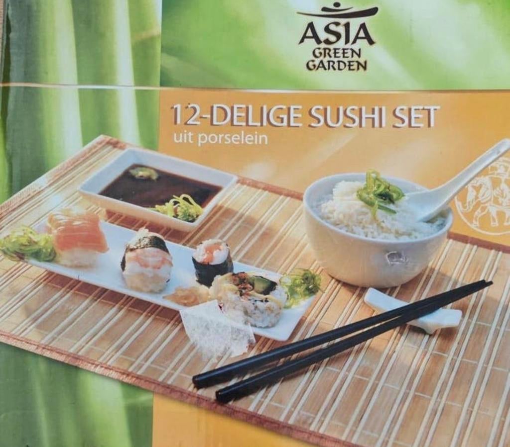 12-delige porseleinen sushi set - Nieuw, Ophalen of Verzenden, Nieuw, Porselein, Compleet servies