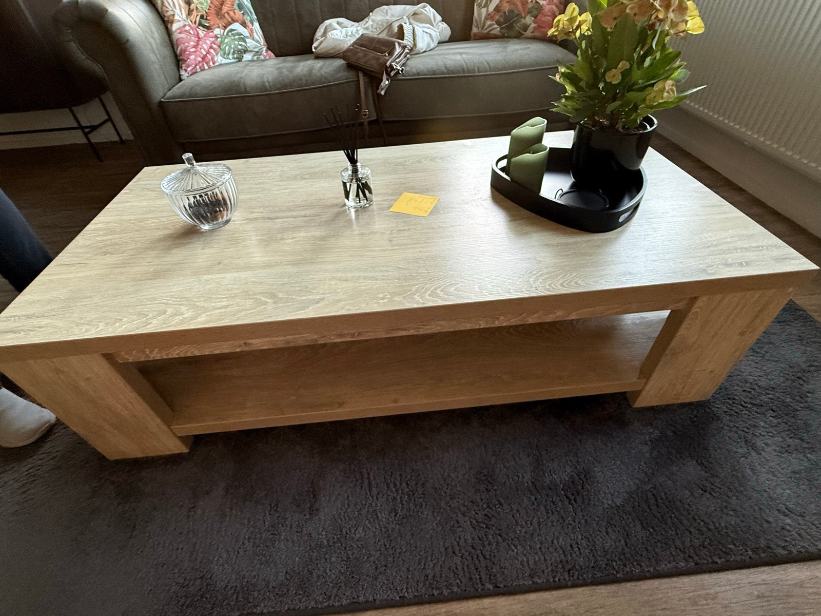 Eikenhouten salontafel merk Lamilux- Blank eiken, Huis en Inrichting, Gebruikt, 100 tot 150 cm, Eikenhout, 50 tot 100 cm