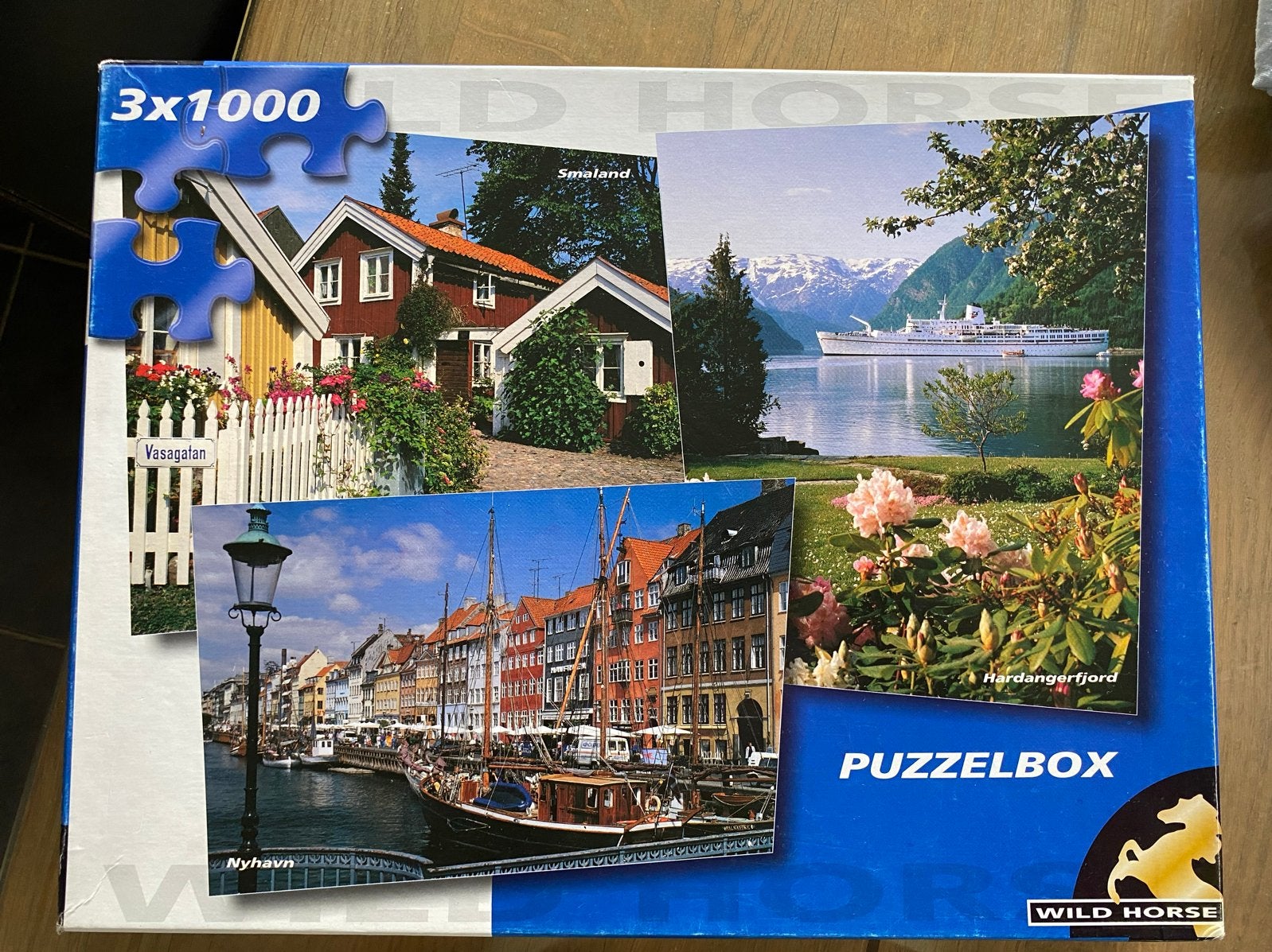 Wild Horse Puzzelbox 3x1000 stukjes, Ophalen of Verzenden, 500 t/m 1500 stukjes, Zo goed als nieuw, Legpuzzel