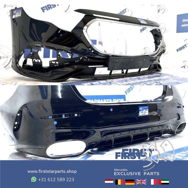W214 AMG BUMPERS PAKKET ZWART 2024 E KLASSE Voorbumper + Ach, Auto-onderdelen, Gebruikt, -, Ophalen of Verzenden, Bumper