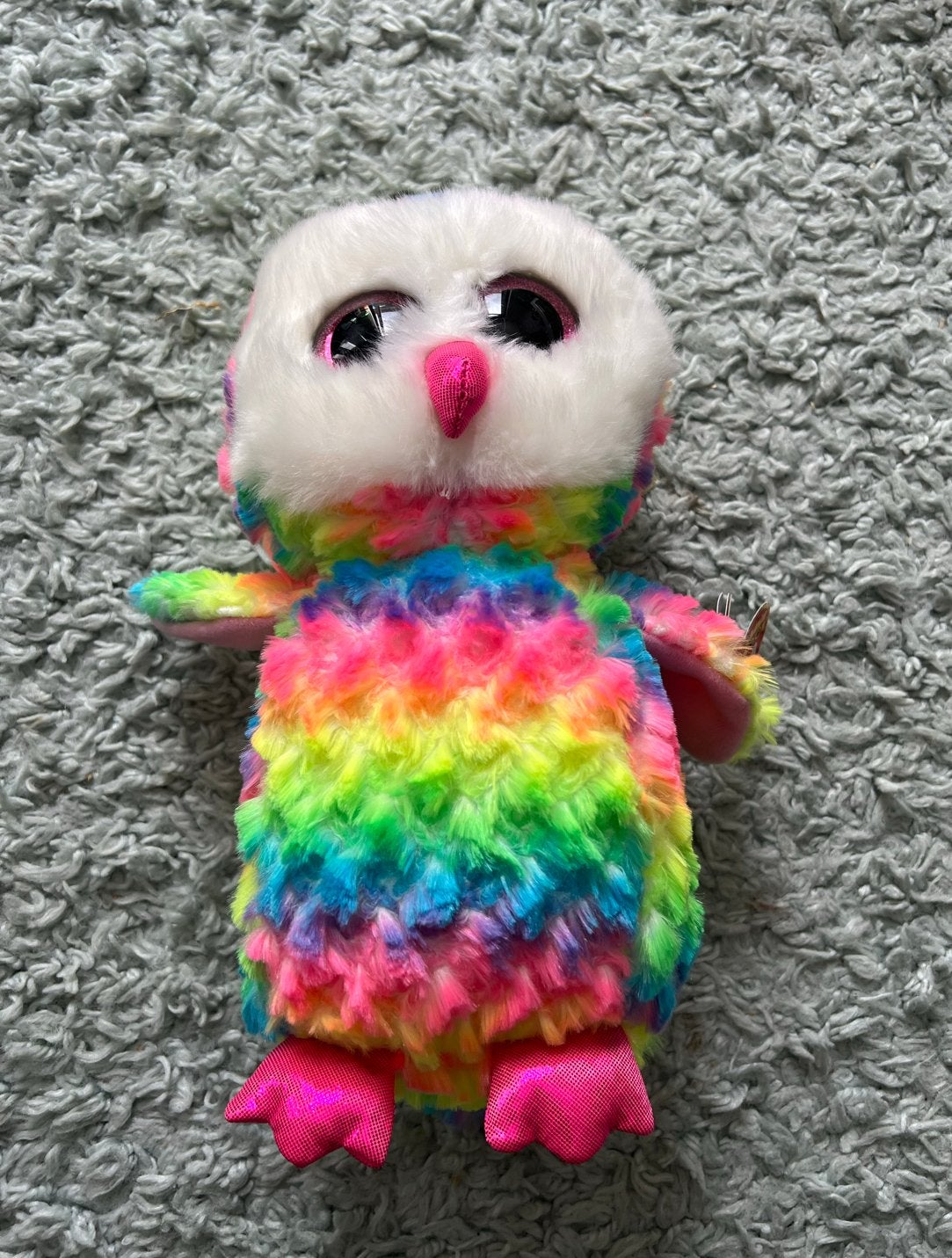 Ty Beanie Boos Uil Chieko Regenboog Pluche Knuffel, Overige karakters, Overige typen, Nieuw, Ophalen of Verzenden