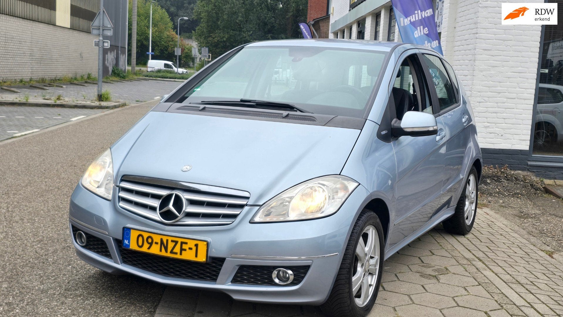Mercedes-Benz A-klasse 160 BlueEFFICIENCY Business Class Ava, Voorwielaandrijving, Euro 5, Blauw, Leder en Stof