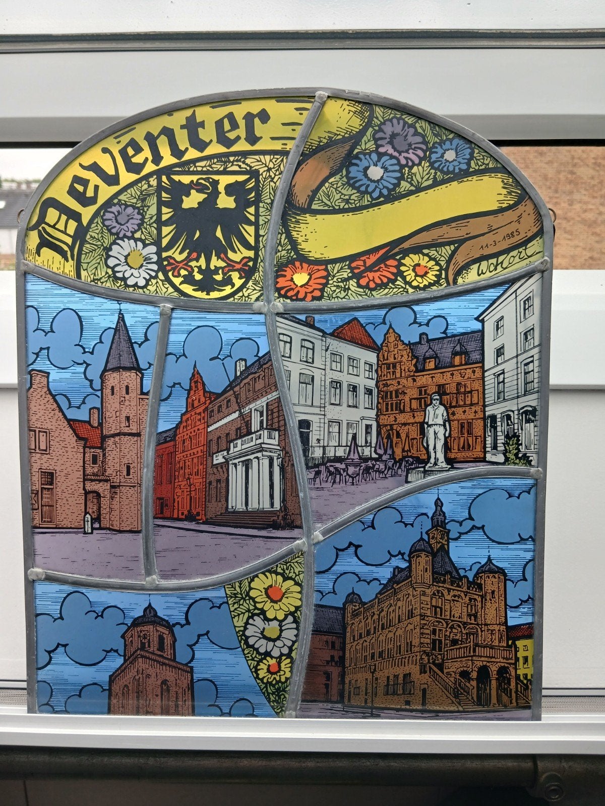 Deventer, GLAS IN LOOD, Ophalen of Verzenden, Minder dan 80 cm, Glas in lood, Minder dan 80 cm