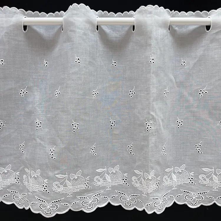 Vitrage valletje / cafe gordijntje 38cm hoog, Wit, Nieuw, Ophalen of Verzenden, 200 cm of meer