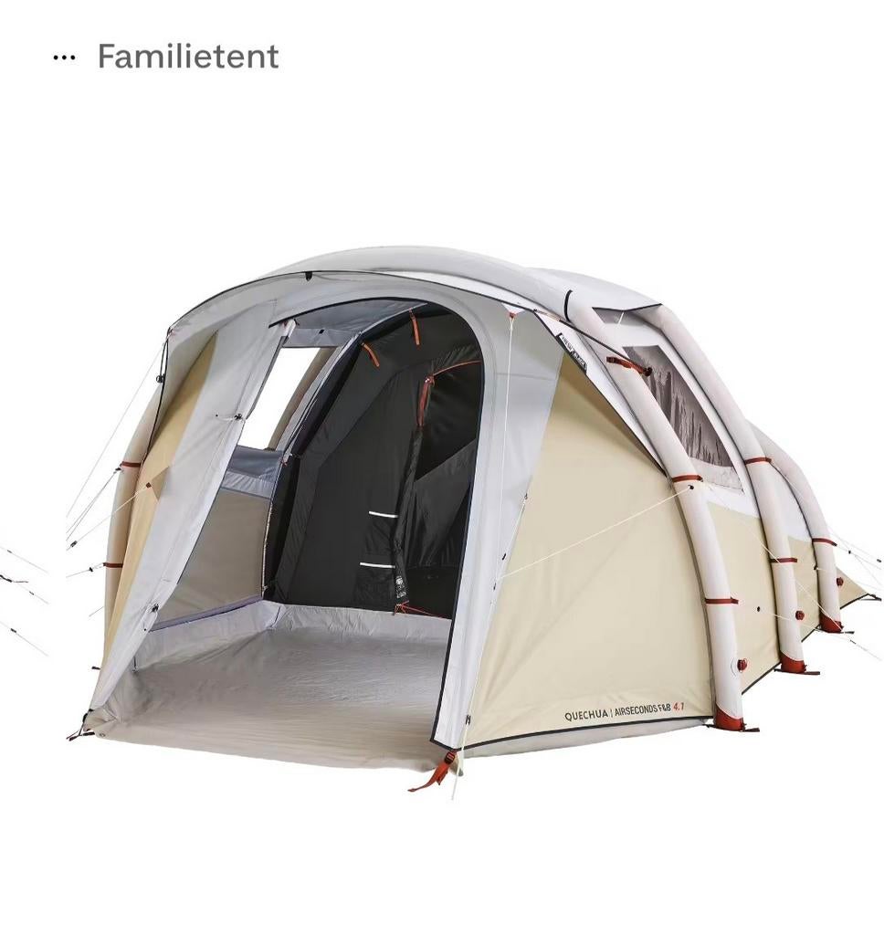 Quechua Air Seconds 4.1 Fresh & Black opblaasbare tent, Caravans en Kamperen, Ophalen, Zo goed als nieuw, Tot en met 4