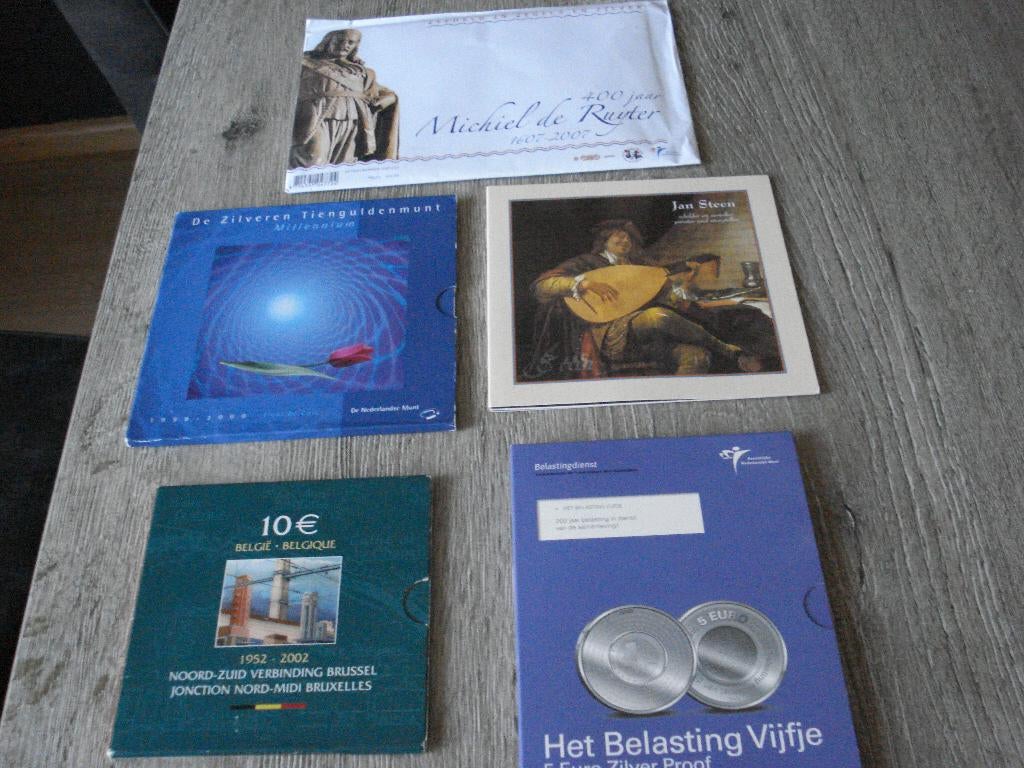 DIVERSEN 5 EN 10 EURO  EN 10 GULDEN  IN PROOF KWALITEIT, Setje, Koningin Beatrix, Zilver, Ophalen of Verzenden
