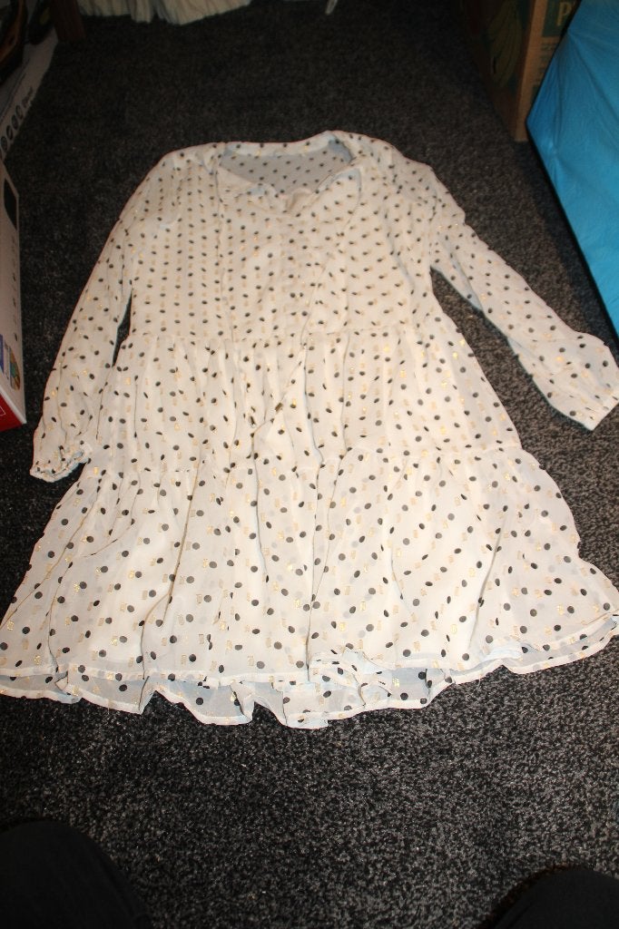 jurkje wit/goud, Kleding | Dames, Overige kleuren, Ophalen of Verzenden, Maat 34 (XS) of kleiner, Gedragen