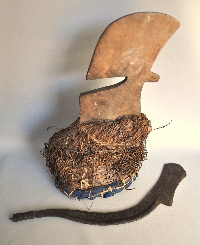 Zeldzaam Budja masker (1940)& 19e-eeuws Ngulu executiezwaard, Ophalen of Verzenden