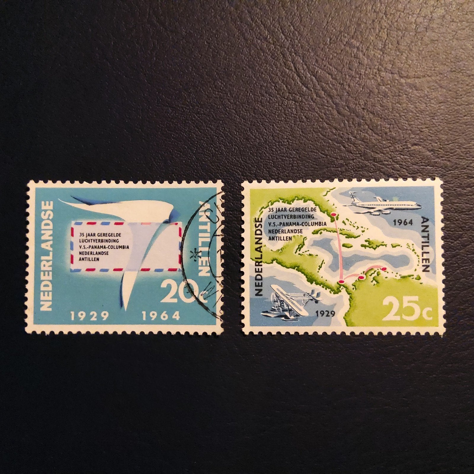Nederlandse Antillen postzegels - 35 jaar luchtverbinding, Ophalen of Verzenden
