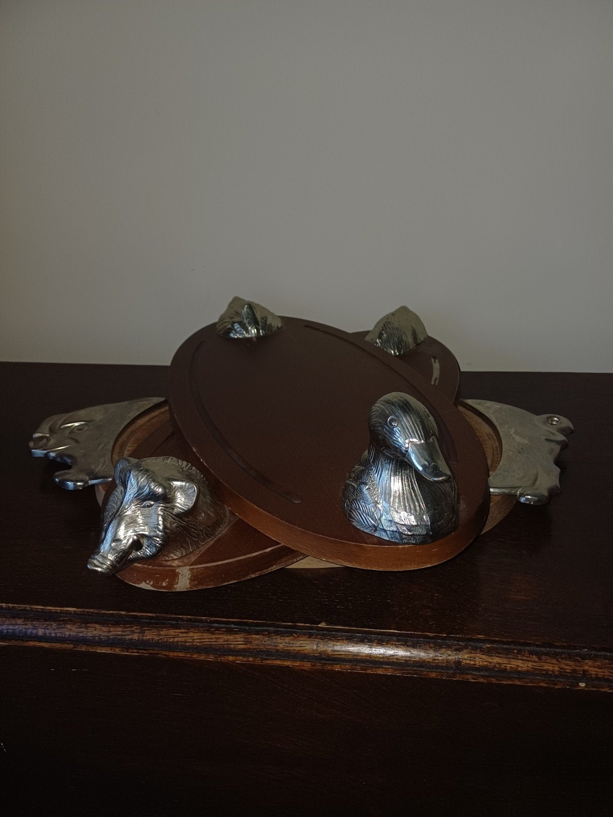 3 Borrelplankjes/serveerschalen met dierenkoppen, Ophalen of Verzenden