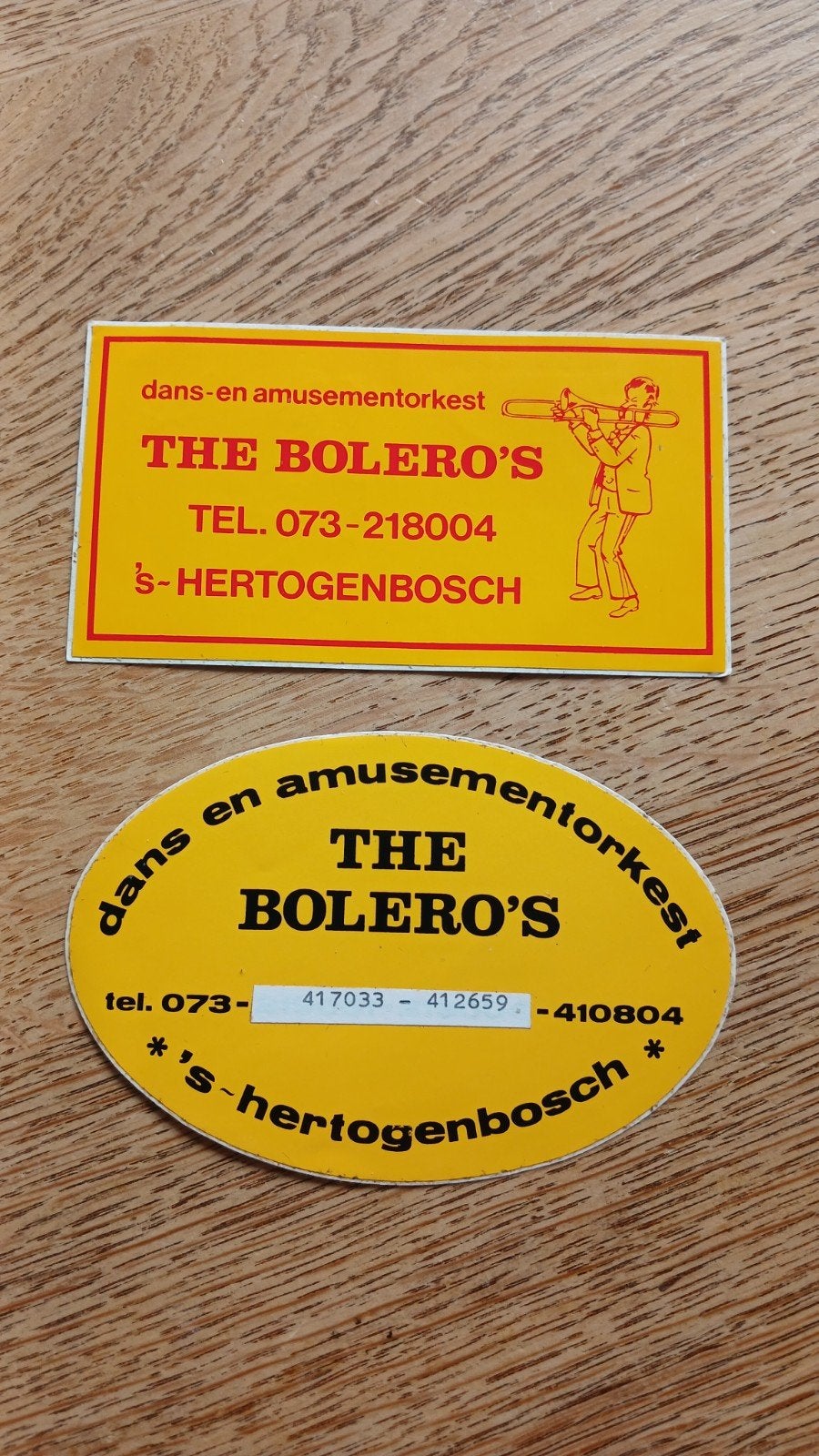 Stickers dans en amusementsorkest The Bolero's,  DEN BOSCH, Ophalen of Verzenden