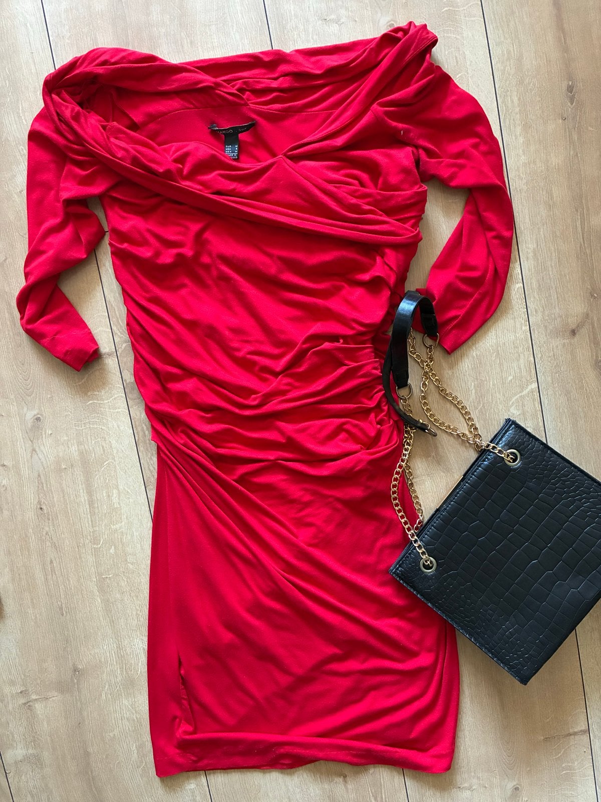 Mango Suit Rode Jurk Maat M met TAS, Maat 38/40 (M), Ophalen of Verzenden, Zo goed als nieuw, Rood