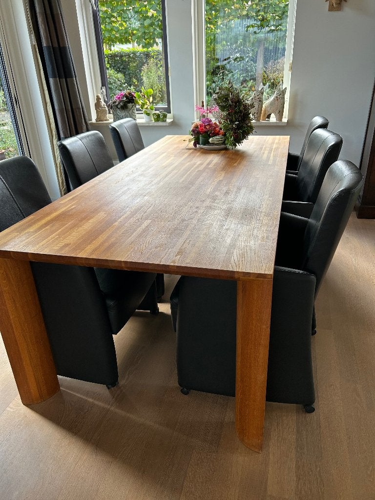 Eettafel te koop, Huis en Inrichting, Ophalen, Eikenhout, 200 cm of meer, 50 tot 100 cm