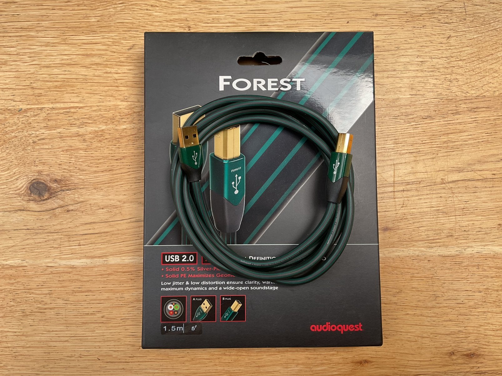 AudioQuest Forest USB A->B digitale kabel 150cm met ovp, Ophalen of Verzenden, Gebruikt, Minder dan 2 meter, Overige kabels