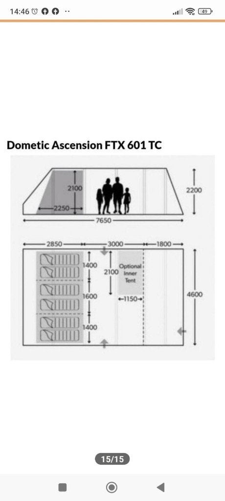 Tent: Dometic Ascension FTX 601 (uit 2023), Ophalen, Gebruikt, Tot en met 6