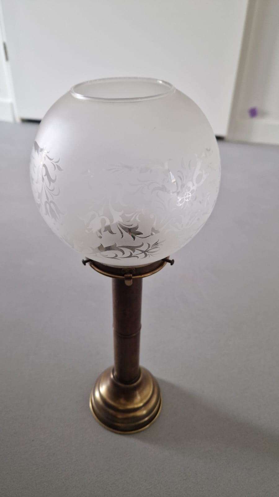 Koperen  lamp met kaars, Antiek en Kunst, Ophalen