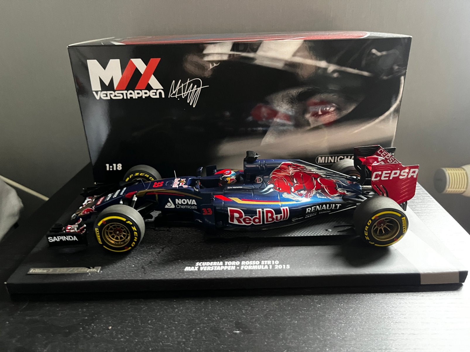 1:18 Torro Rosso Editie 3 Max Verstappen, Ophalen of Verzenden, Zo goed als nieuw, Overige merken