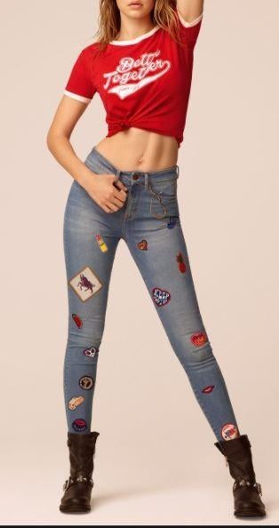 Leuke GIGI HADID/TOMMY HILFIGER spijkerbroek, Ophalen, Blauw, W28 - W29 (confectie 36), Gedragen
