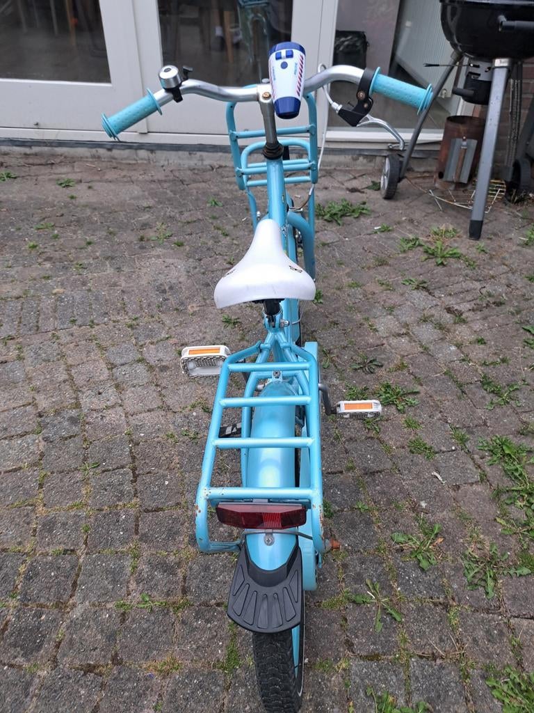 Meisjes fiets blauw 16 inch, Fietsen en Brommers, Ophalen, Gebruikt, 16 tot 20 inch