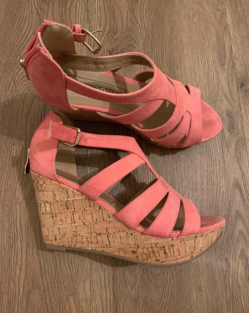 Sandalen sleehak, Kleding | Dames, Schoenen, Seven Sisters, Nieuw, Roze, Sandalen of Muiltjes