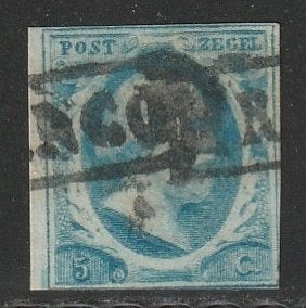 Nederland 1852 1 Willem III 5c, Gest, Postzegels en Munten, Postzegels | Nederland, Ophalen of Verzenden, T/m 1940, Gestempeld