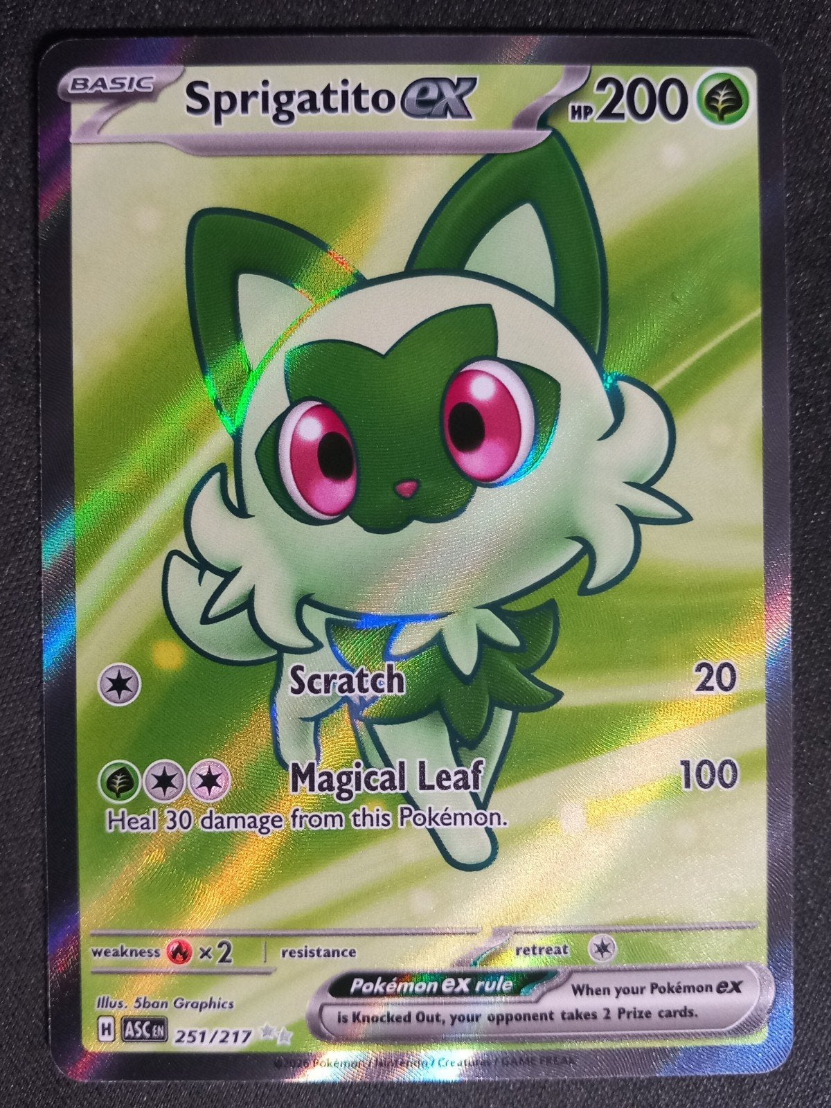 Pokemon Sprigatito ex 251/217 Ascended Heroes Ultra Rare NM, Verzenden, Zo goed als nieuw, Losse kaart, Foil