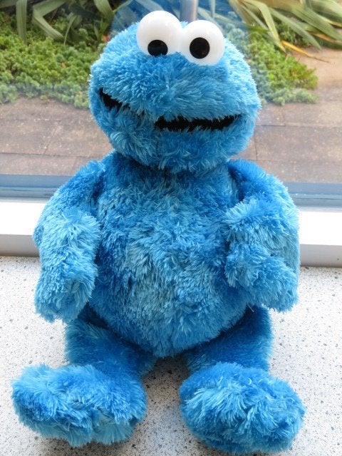 Sesamstraat Koekiemonster Sesame Street 2024 meet ca 36 cm, Overige typen, Blauw, Ophalen of Verzenden, Middelgroot (20 tot 80 cm)