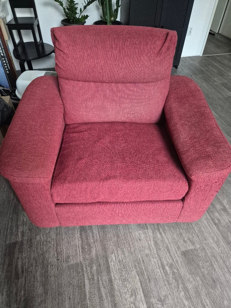 Bankstel en fauteuil, Ophalen, Gebruikt, Driepersoons, 75 tot 100 cm