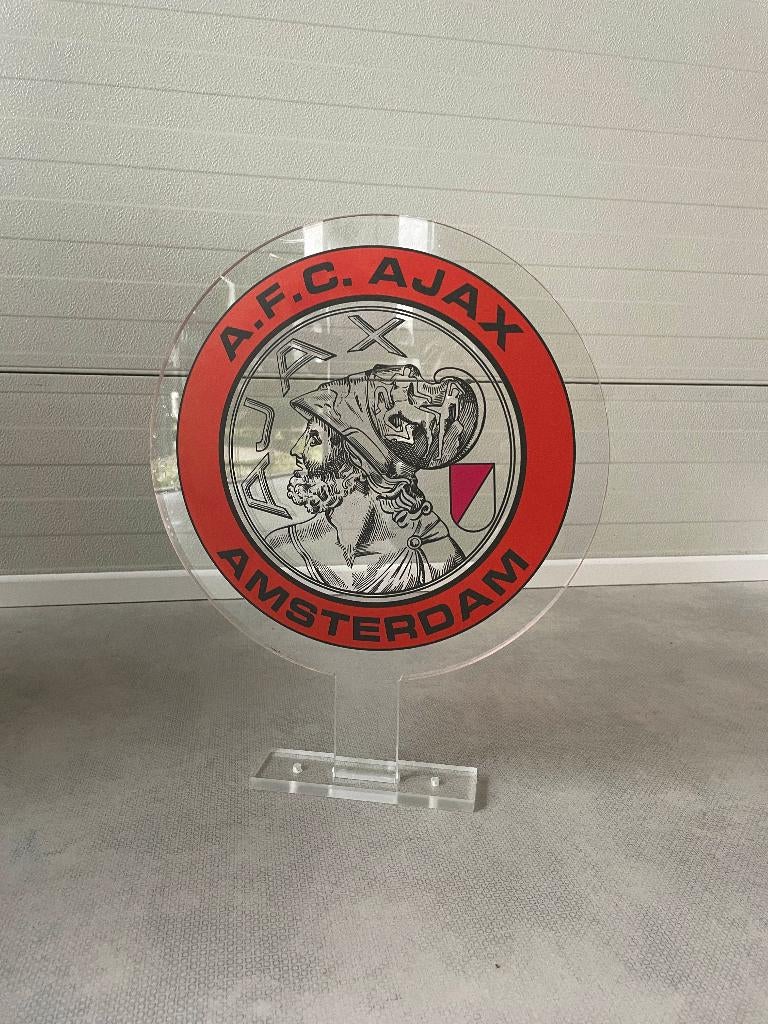 Reclamezuil Ajax logo classic, plexiglas, 35x45cm, 10 mm dik, Ophalen of Verzenden, Nieuw, Reclamebord
