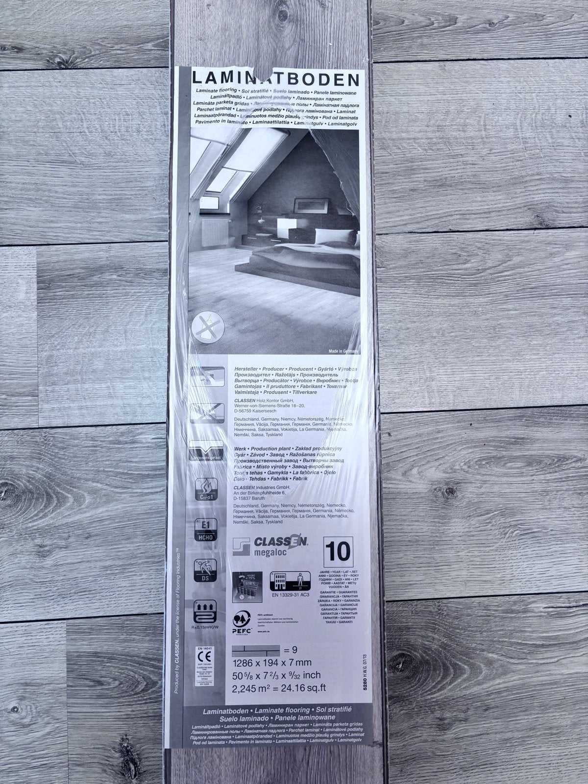 Grijs laminaat in pak gratis af te halen, Ophalen, Nieuw, Vloerdelen of -planken, 10 tot 30 cm