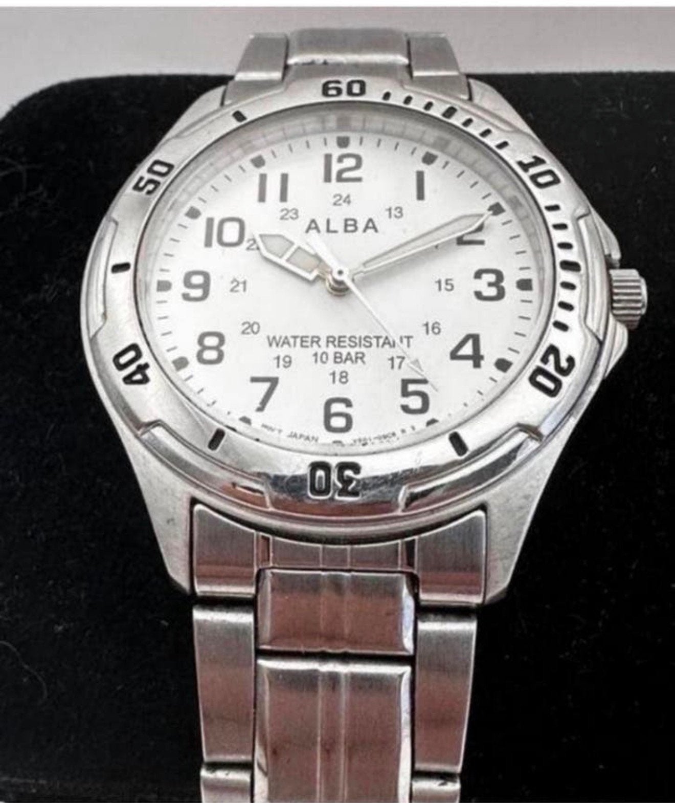 Vintage SEIKO Alba V501-0FG0 analoog Quartz mens watch 10bar, Staal, Polshorloge, Ophalen of Verzenden, Zo goed als nieuw