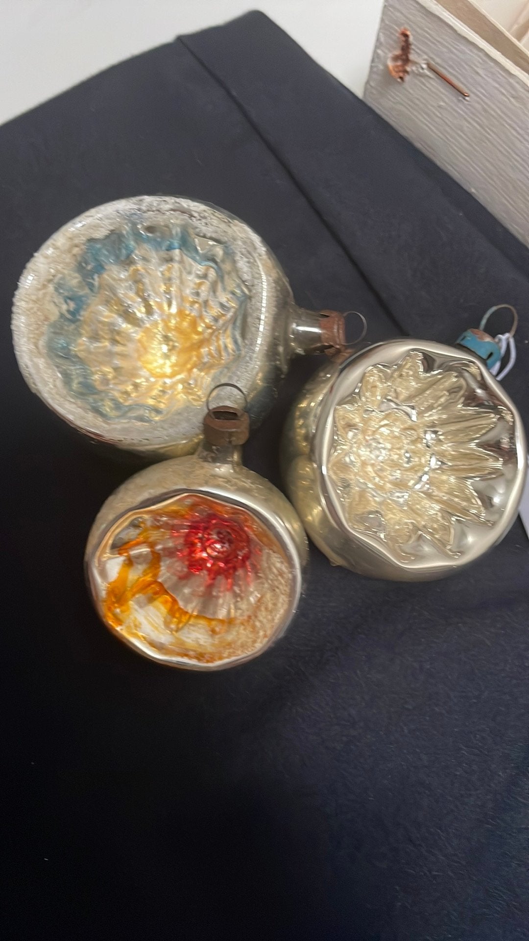 3 antieke kerstballen, Diversen, Kerst, Ophalen of Verzenden
