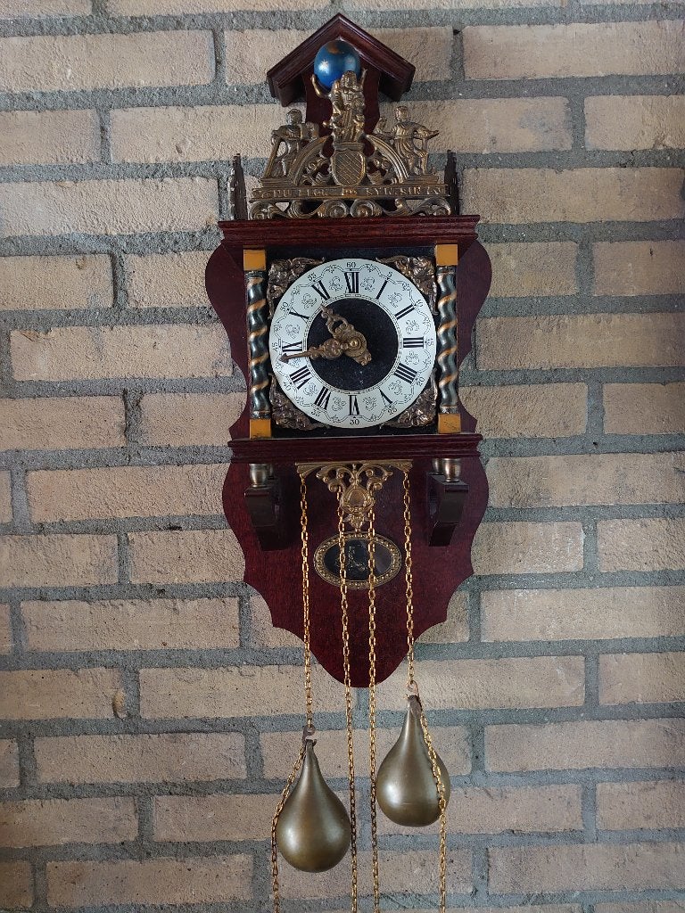 Zaanse wandklok - 62 cm, Antiek en Kunst, Antiek | Klokken, Ophalen of Verzenden
