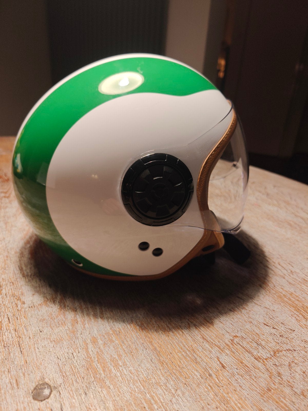 Retro scooterhelm - Italiaanse vlag design - Maat S, Ophalen of Verzenden, Zo goed als nieuw, Small, Onbekend