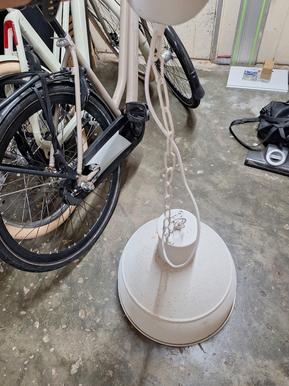 Witte industriële hanglamp, Ophalen, Gebruikt, 50 tot 100 cm, Minder dan 100 cm
