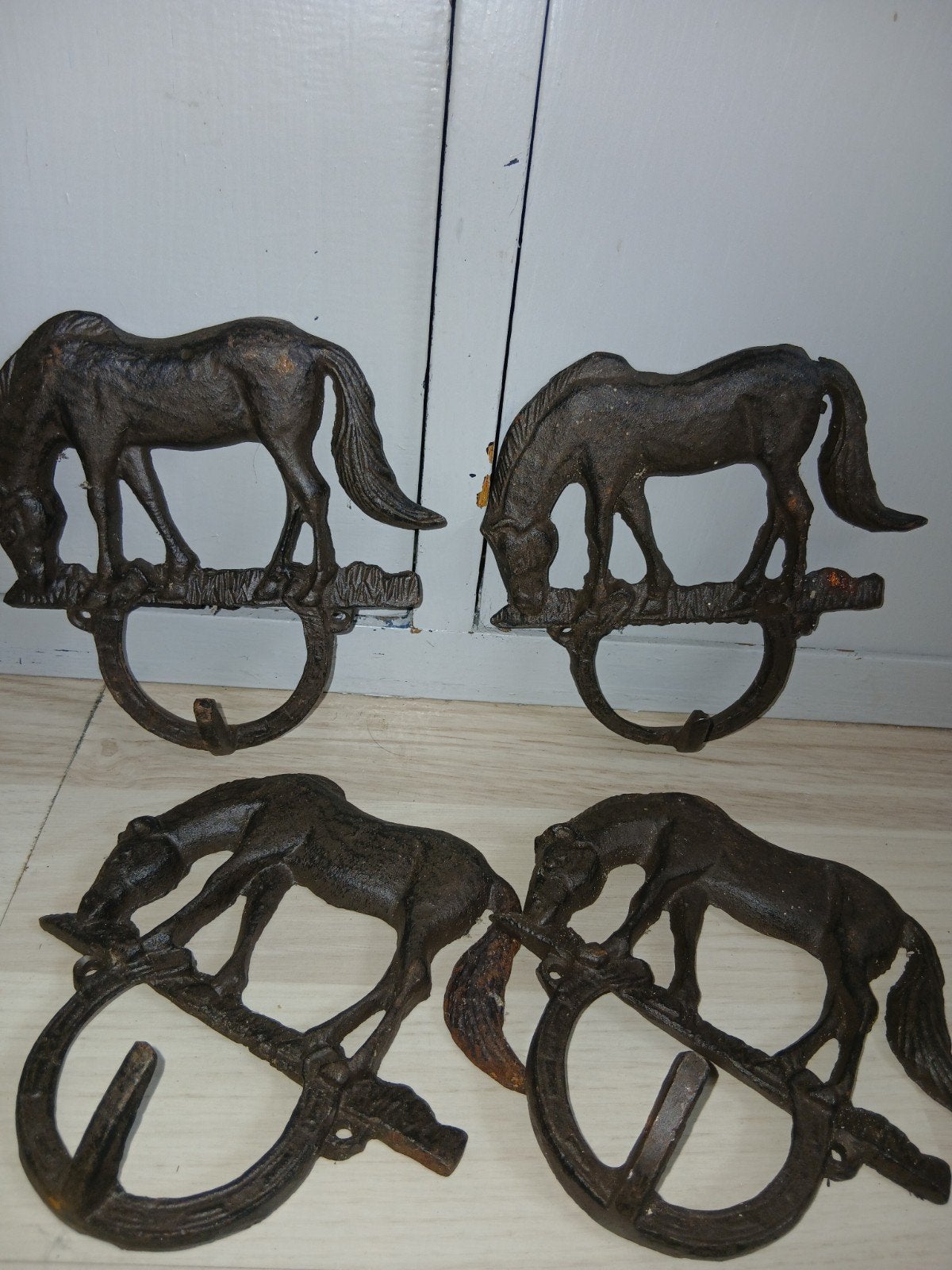 Gietijzeren haken, Paard, Ophalen of Verzenden, Metaal, Wandkapstok, Minder dan 100 cm
