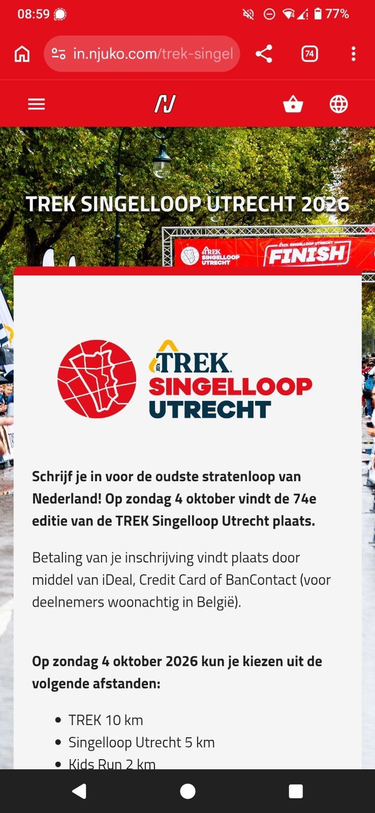 Singelloop Utrecht startbewijs, Eén persoon