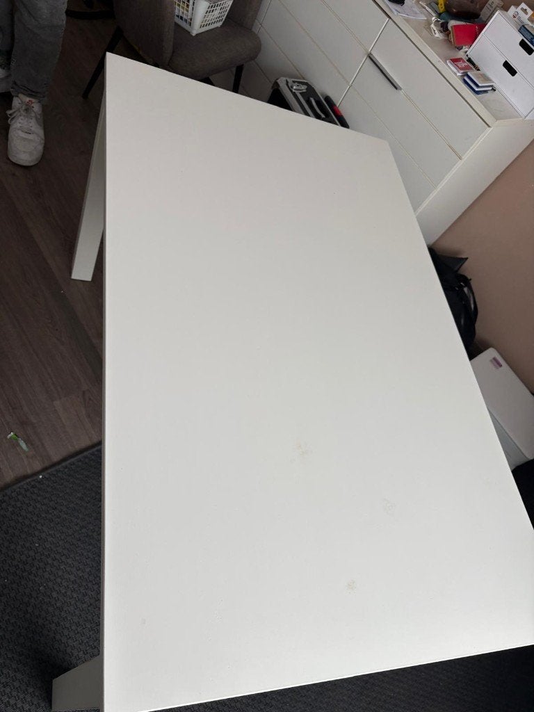 witte tafel zgan, Huis en Inrichting, Ophalen, 50 tot 100 cm, Zo goed als nieuw, Vijf personen of meer